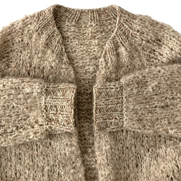 Hand Crafted Sweaters - Hand knit Bouclé Open Cardigan